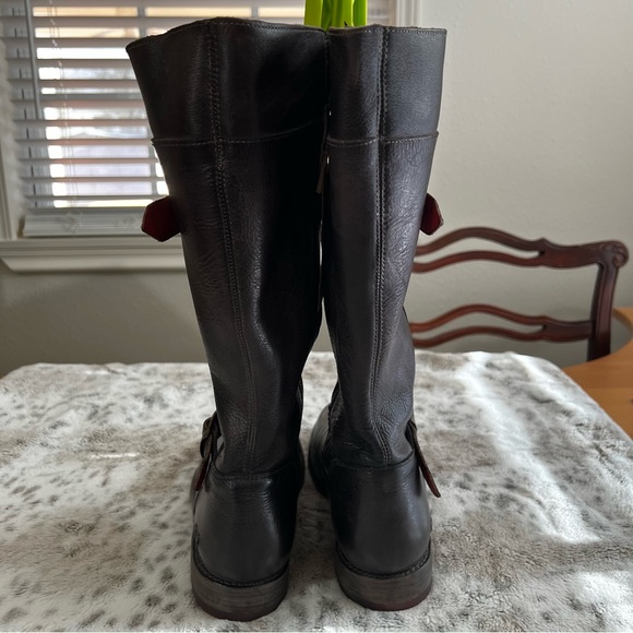 New Bed Stu GoGo Lug Wide Calf Leather Boots Black Rustic sz 9.5 - Picture 7 of 16